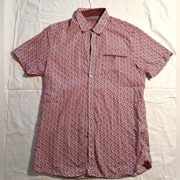 Ted Baker London Short Sleeved Button Up - Size 3 - Picture 1 of 4